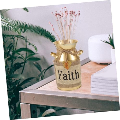 Toyvian Vintage Rustic Metal Flower Vase for Home Decor