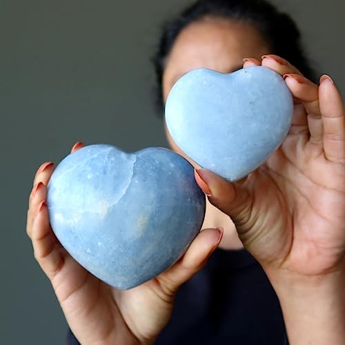 Blue Calcite Heart Crystal Stone 275-3 Inches