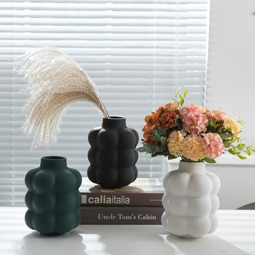JOJUNO White Ceramic Vase for Home Decor