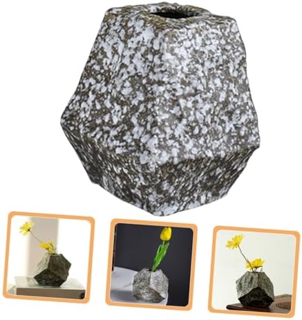PRETYZOOM Modern Ceramic Flower Vase with Unique Rock Pattern