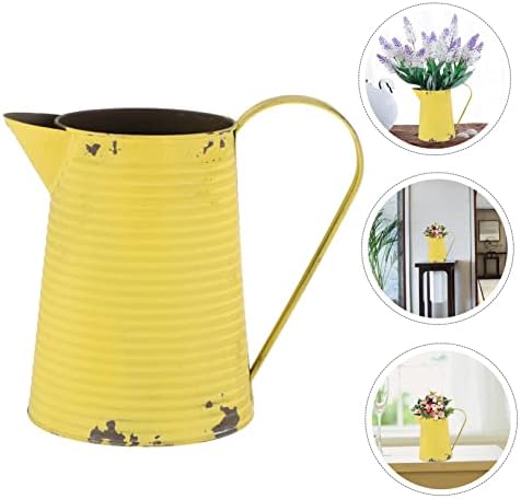 Balacoo Vintage Iron Flower Vase Rustic Metal Pitcher Pot for Home Decor