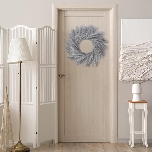 Sggvecsy 26 Inch Faux Pampas Grass Wreath for All Seasons