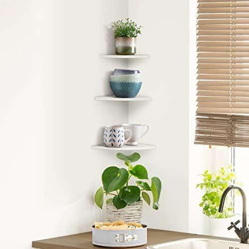 Pwshymi 3Pcs Corner Floating Shelves