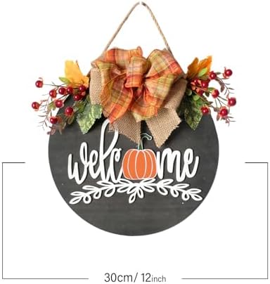 Idyllic Fall Wreath with Burlap Bow and Artificial Berries