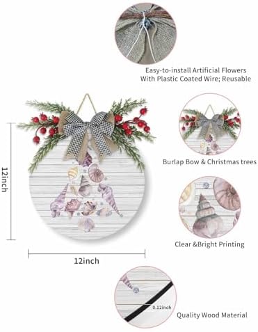 Welcome Sign Christmas Wreath Door Decor