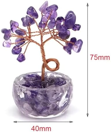 75mm Natural Crystal Money Tree with Citrine Amethyst Quartz