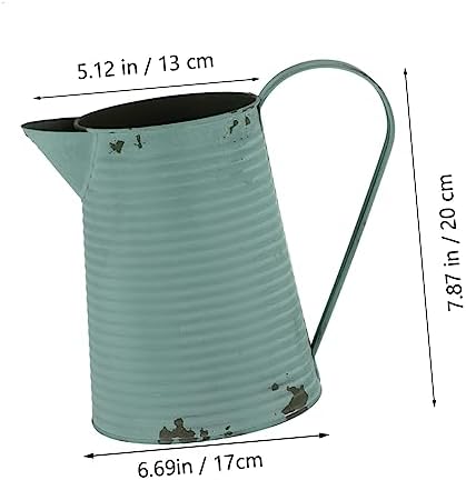 Mipcase Vintage Iron Kettle Flowerpot Decorative Vase for Home Rustic Garden