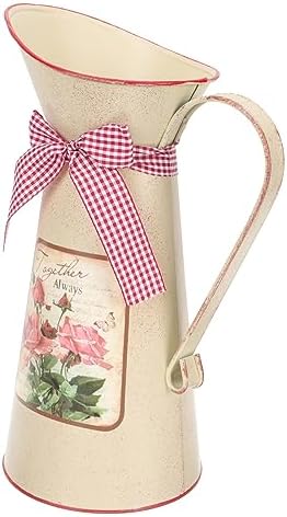 Vintage Metal Flower Bucket Planter for Farmhouse Decor