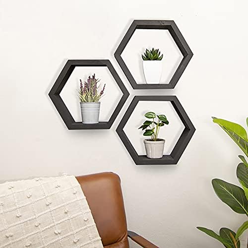Drakestone Hexagon Floating Shelves 3-Pack Black