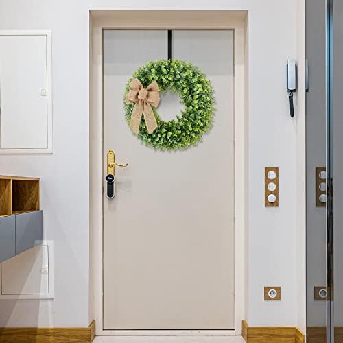 KuiMen Interchangeable Boxwood Wreath - 22 Green Door Decor for Seasons