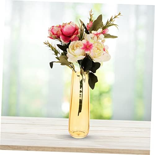 Amosfun Modern Glass Flower Vase for Home Office Decor
