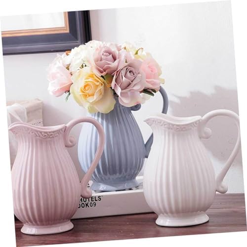 Zerodeko Ceramic Dried Flower Vase Grey Decor Accent