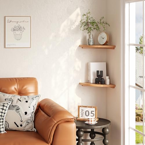Floating Corner Shelves Oak 8 2-Pack