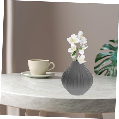 Alipis Gray Mini Ceramic Vase for Home Office Decor