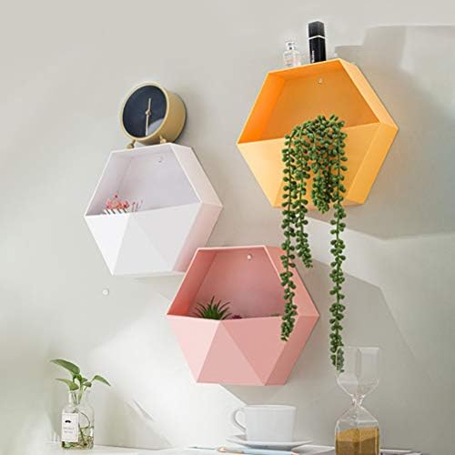 BEIJIALY Hexagonal Floating Wall Shelves - Black