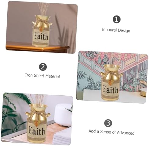 Toyvian Vintage Rustic Metal Flower Vase for Home Decor