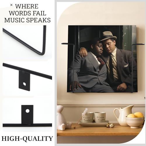 4 Pcs Vinyl Record Wall Shelf Mount Floating Metal Storage Racks for 12 Inch Records