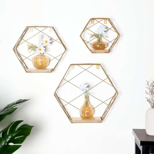 Efavormart 3 Pack Hexagonal Floating Shelves - 9 12 4 Inches