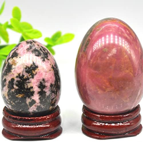 YEAHSO Pink Rhodonite Crystal Stone Egg Shape Decor