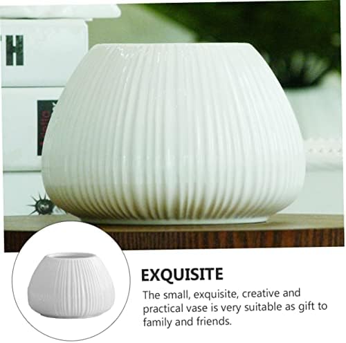 TOYANDONA Ceramic Flower Vase Vertical Pattern Nordic Style
