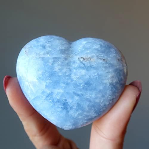 Blue Calcite Heart Crystal Stone 275-3 Inches