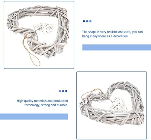 3 Pcs White Lace Pendant Twigs Wreath Heart Garland Photo Frame