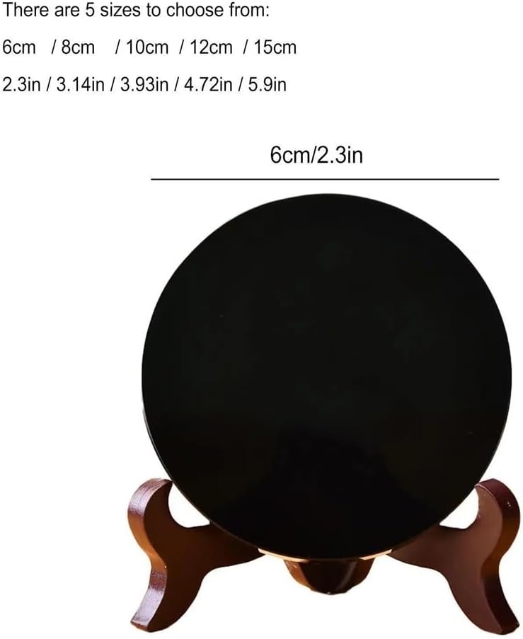 Beautiful Natural Obsidian Mirror Stone Disc for Home and Office Decor