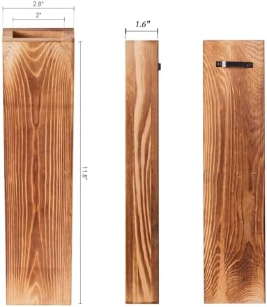 3-Pack Wooden Wall Planter with Artificial Plants