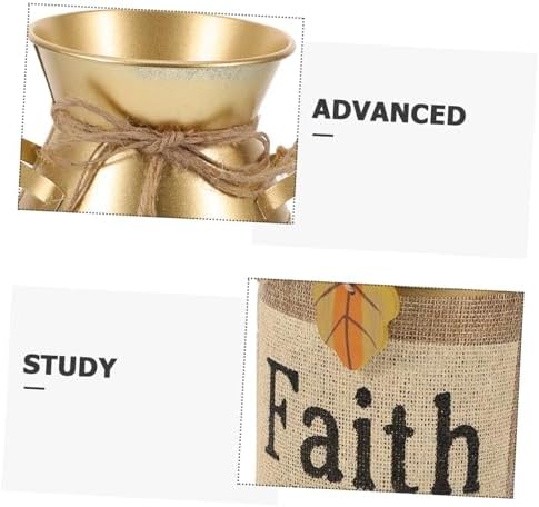 CIYODO Vintage Metal Flower Bucket Rustic Vase for Home Decor