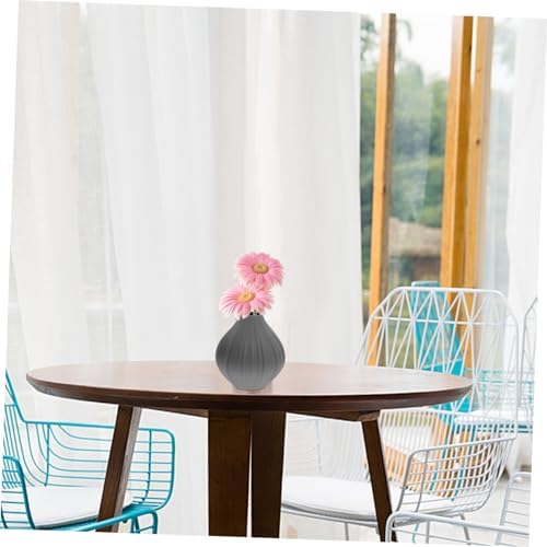 Alipis Gray Mini Ceramic Vase for Home Office Decor