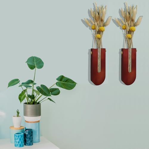 Jovetti Wood Wall Planter 2pcs Brown Boho Decor