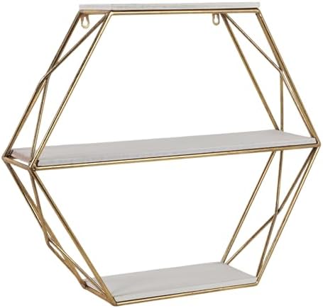 Sagebrook Home Geometric Wall Shelf - 24 Gold