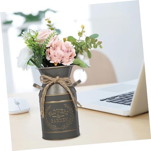 Galvanized Iron Flower Jug Vase Cottage Decor