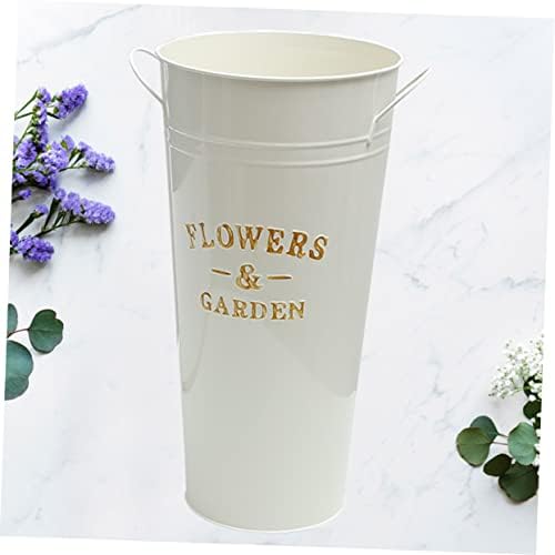 Retro Iron Flower Bucket Vase for Home Decor