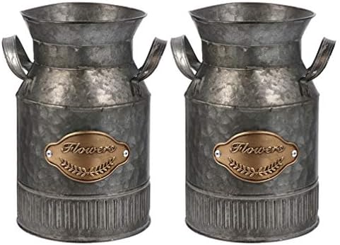 Milisten 2pcs Decorative Vintage Iron Flower Pots for Home and Office Use