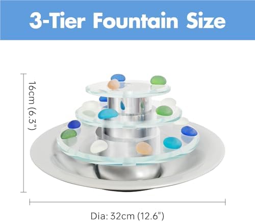 3-Tier Tabletop Waterfall Fountain with LED Light