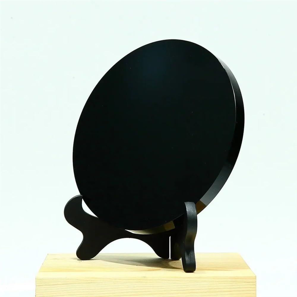 Beautiful Natural Obsidian Mirror Stone Disc for Home and Office Decor