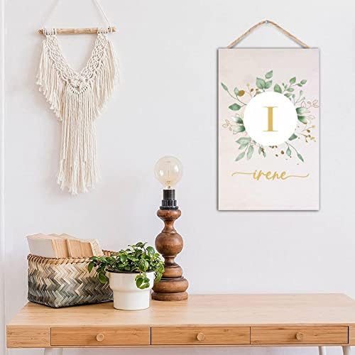 Custom Wood Last Name Sign 10x16 Inch Wooden Welcome Wreath