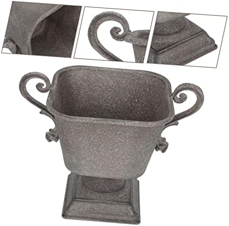 VICASKY Vintage Iron Flower Pot Grey