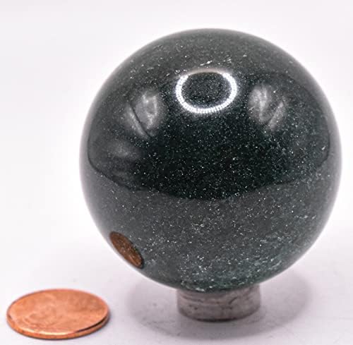 48mm Dark Green Nephrite Jade Sphere with Stand