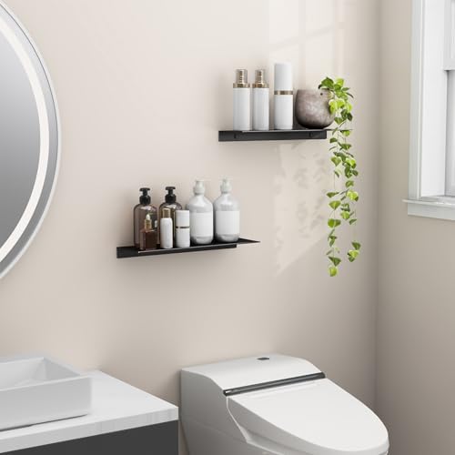 Danpoo Black Floating Shelves Wall Storage 2PCS