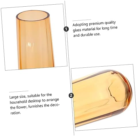 PRETYZOOM 1pc Modern Glass Vase for Home Office Decor