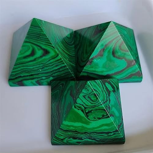KatLin Natural Malachite Pyramid Stone Ornaments 2PCS