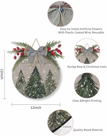 LooPoP Christmas Wreath Welcome Sign Door Decor