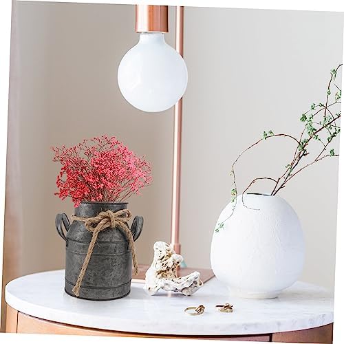 Retro Iron Flower Bucket Pot Vase for Home Decor