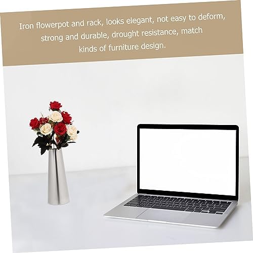 Happyyami Decorative Flower Vase Stainless Steel Tabletop Planter