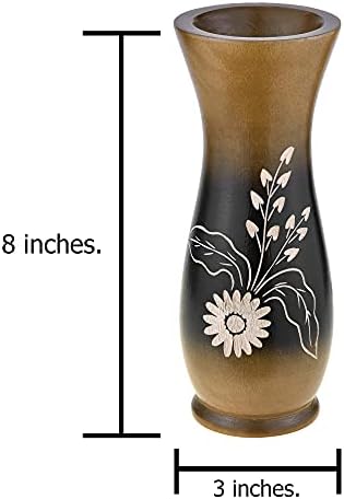 AeraVida 8 Inch Mango Tree Wood Vase