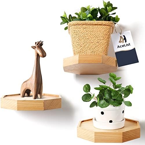 AceList Octagon Floating Shelves Set of 3