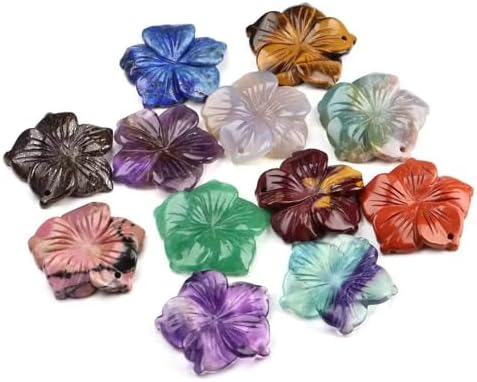 28mm Hand-Carved Peach Blossom Pendant Natural Crystal Gemstone