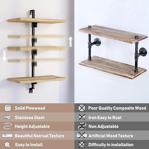 WXCGX Adjustable Height Floating Shelves for Bathroom Wall